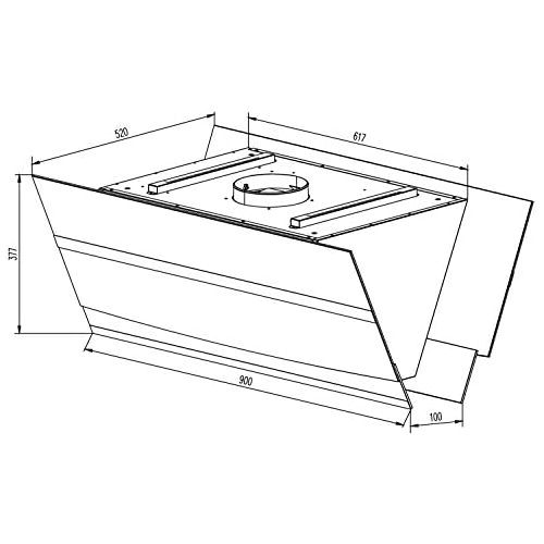  [아마존베스트]KKT KOLBE Hermes Island 907SM Head-Free Cooker Hood 90 cm Stainless Steel Black Glass Smart App 4 Levels RGB LED Lighting Display Touch Select Sensor Buttons