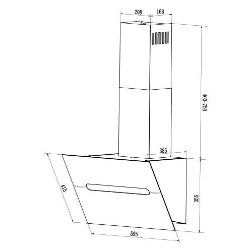  [아마존베스트]KKT KOLBE ECCO609W Headless Extractor Hood/Wall Hood/60 cm / Stainless Steel / White Glass / Extra Quiet / 9 Levels / LED Lighting / TouchSelect Sensor Buttons / Automatic Delay