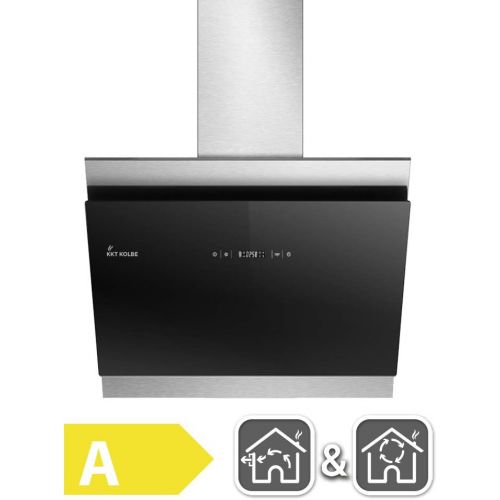  [아마존베스트]KKT KOLBE Cooker Hood 60 cm Stainless Steel Black Glass Extra Quiet LED Lighting 4 Levels Touch Control Automatic Timer