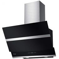 [아마존베스트]KKT KOLBE HERMES606S Head-Free Cooker Hood / Wall Hood / 60 cm / Stainless Steel / Black Glass / LED Lighting / Sensor Buttons / Automatic Shut-Off