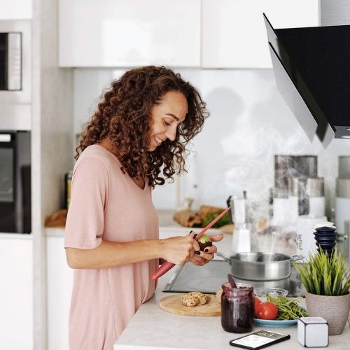  [아마존베스트]KKT KOLBE SOLO609S Head-Free Cooker Hood / Wall Hood / 60 cm / Stainless Steel / Black Glass / Extra Quiet / 9 Levels / LED Lighting / Display / Touch Select Sensor Buttons / Autom