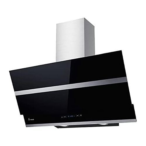  [아마존베스트]KKT KOLBE HEMES806S Cooker Hood / Wall Hood / 80 cm / Stainless Steel / Black Glass / Extra Quiet / 4 Levels / LED Lighting / TouchSelect Sensor Buttons