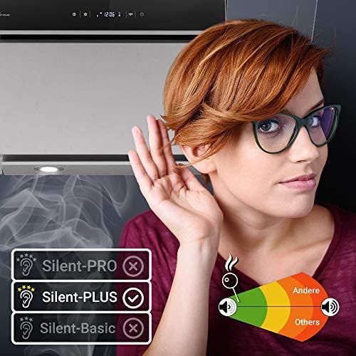  [아마존베스트]KKT KOLBE Free9004TC Head-Free Cooker Hood / Wall Hood / 90 cm / Stainless Steel / Glass / WiFi / 605 m³/h / 4 Levels / LED Lighting / TouchSelect Sensor Buttons / Automatic Fold-U