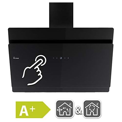  [아마존베스트]KKT KOLBE SOLO909S Head-Free Cooker Hood / Wall Hood / 90 cm / Stainless Steel / Black Glass / 9 Levels / LED Lighting / TouchSelect Sensor Buttons