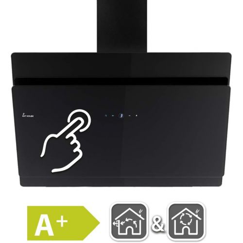  [아마존베스트]KKT KOLBE SOLO909S Head-Free Cooker Hood / Wall Hood / 90 cm / Stainless Steel / Black Glass / 9 Levels / LED Lighting / TouchSelect Sensor Buttons