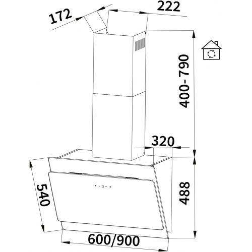  [아마존베스트]KKT KOLBE SOLO606S Head-Free Cooker Hood / Wall Hood / 60 cm / Stainless Steel / Black Glass / Extra Quiet / 4 Levels / LED Lighting / TouchSelect Sensor Buttons / Automatic Automa