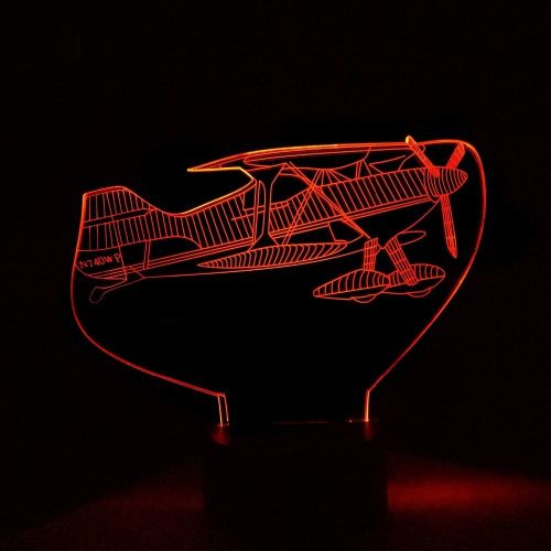  KKXXYD 7 Color Changing Aircraft 3D Night Light Led Air Plane Touch Switch Table Lamp USB Baby Sleep Lighting Home Decor Kids Xmas Gift