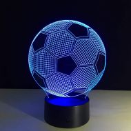KKXXYD Creative 3D Illusion Lamp Led Night Lights 3D Football Soccer Discoloration Colorful Atmosphere Desk Lamp Novelty Lighting