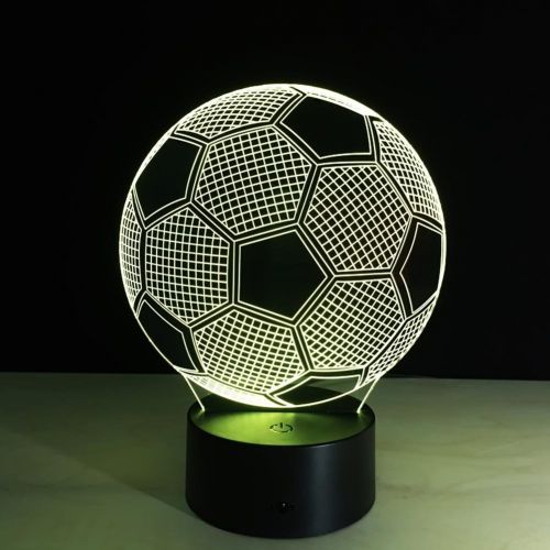  KKXXYD Creative 3D Illusion Lamp Led Night Lights 3D Football Soccer Discoloration Colorful Atmosphere Desk Lamp Novelty Lighting