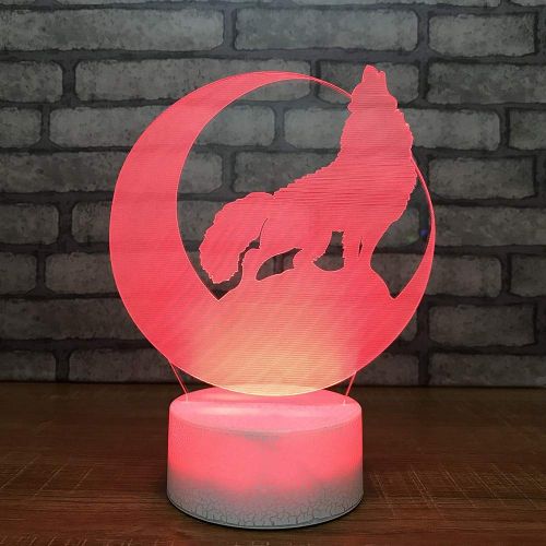  KKXXYD 3D Led Night Light Creative USB Children Wolf Moon Modelling Table Lamp for Bedroom Home Lighting Bedside Touch Lamp Decorative