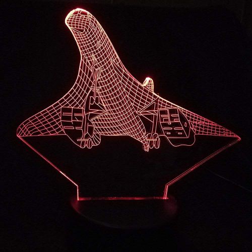  KKXXYD Creative 7 Color Change 3D Vision Airplane Modelling Led Aircraft Night Light Desk Lamp Decor USB Sleep Lighting Fixtures Gifts