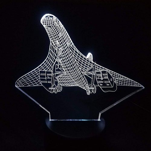  KKXXYD Creative 7 Color Change 3D Vision Airplane Modelling Led Aircraft Night Light Desk Lamp Decor USB Sleep Lighting Fixtures Gifts