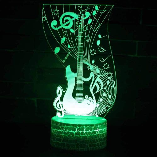  KKXXYD 3D Led Creative USB 7 Colorful Visual Art Music Guitar Table Lamp Decor Night Light Musical Instruments Bedroom Lighting Fixture