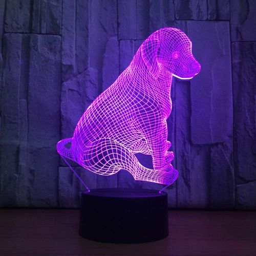  KKXXYD 7 Color Change 3D Creative Visual Night Light Led Cute Dog USB Touch Animal Desk Lamp Living Room Decor Lighting Fixture