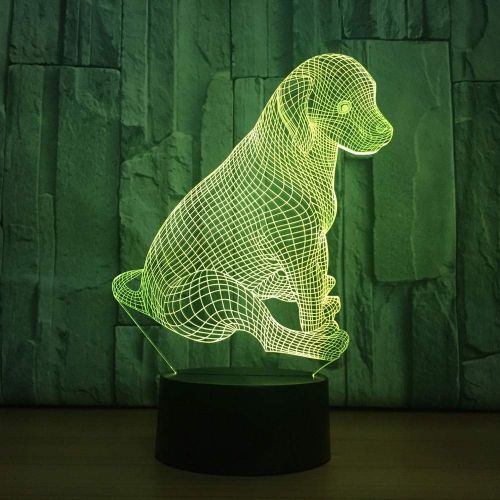  KKXXYD 7 Color Change 3D Creative Visual Night Light Led Cute Dog USB Touch Animal Desk Lamp Living Room Decor Lighting Fixture