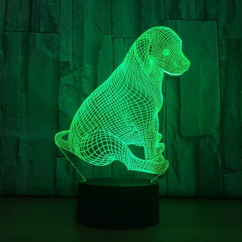  KKXXYD 7 Color Change 3D Creative Visual Night Light Led Cute Dog USB Touch Animal Desk Lamp Living Room Decor Lighting Fixture