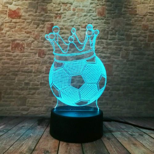  KKXXYD 3D Imperial Crown Football Illusion Lamp Led Night Lights Novelty Mood Visual Atmosphere Party Lamp for Kids
