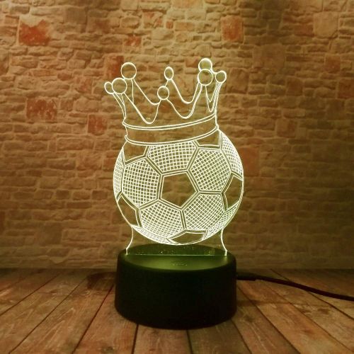  KKXXYD 3D Imperial Crown Football Illusion Lamp Led Night Lights Novelty Mood Visual Atmosphere Party Lamp for Kids