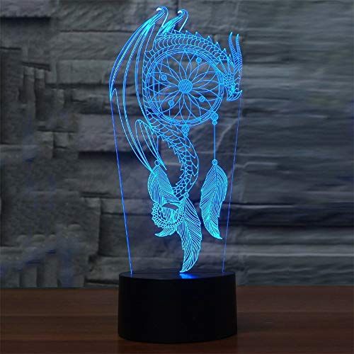  KKXXYD Beautiful Wind Chimes 3D Remote Colorful 3D Lights Led Nightlight Visual 3D Night Lights Illusion Bedroom Mood Lamp