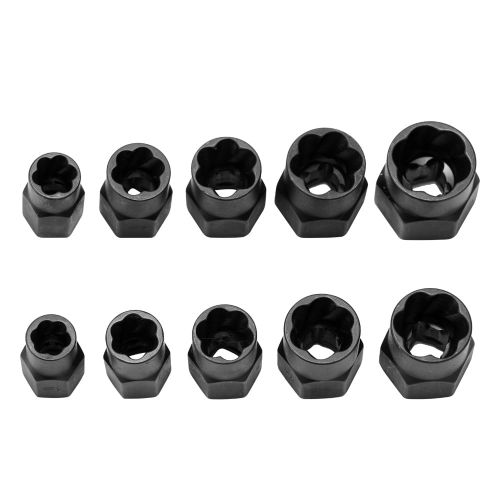  Anself 10pcs Set Damaged Bolt Nut Screw Remover Tool Kit Extractor Removal Tools