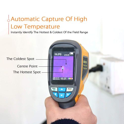  IR Thermometer, KKmoon Portable Infrared Thermometer IR Thermal Imager Temperature Range -20℃ to 300℃(-4℉ to 572℉) & IR Resolution 3600 Pixels Thermal Imaging Camera