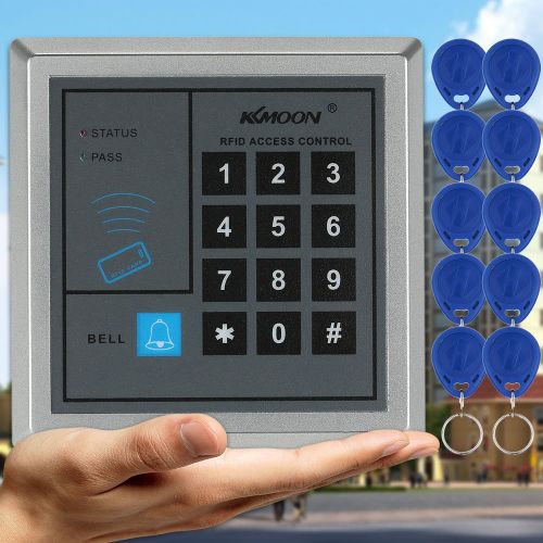  KKmoon Door Entry Access Control System Kit, Keypad Door Access Host Controller with 180KG396lb Electric Magnetic Lock & Door Switch & DC12V Power Supply & 10pcs 125KHz RFID Cards