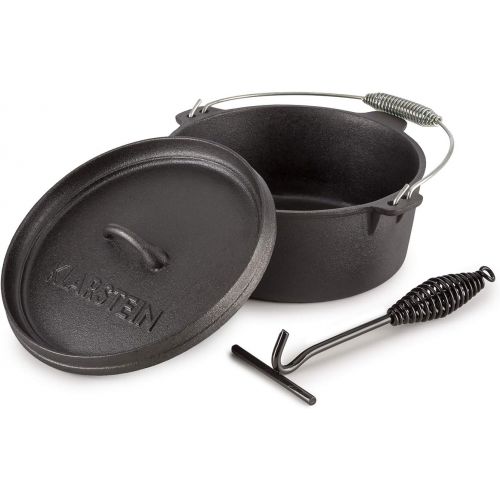  [아마존핫딜][아마존 핫딜] KLARSTEIN HOTROD 85 DUTCH OVEN BBQ  Cast Iron Pot for Cooking  Frying  Baking  Open Fire  Dutch Oven Pot with 8.5qt / 8.0L  Extra-High Lid Rim  Easy Handling