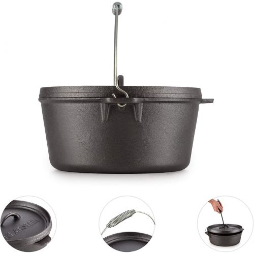  [아마존핫딜][아마존 핫딜] KLARSTEIN HOTROD 85 DUTCH OVEN BBQ  Cast Iron Pot for Cooking  Frying  Baking  Open Fire  Dutch Oven Pot with 8.5qt / 8.0L  Extra-High Lid Rim  Easy Handling