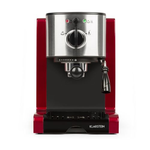  Klarstein Passionata Rossa 15 Espresso Machine  15 Bar  Capuccino  Milk Foam  1350W  Stylish Design for Modern Kitchens  Steam Nozzle for Frothing Milk and Preparing Hot Drin