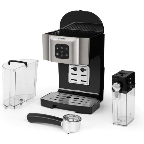  KLARSTEIN BellaVita Coffee Maker, Self-Cleaning System, 3-in-1 Function for Espresso, Cappuccino, Latte Macchiato, 20-Bar Pump, 1450 W, 1.4L (0.4 gallon) Water Tank, Removable Drip