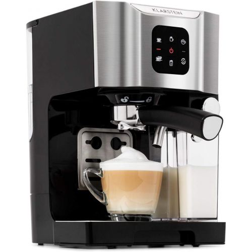  KLARSTEIN BellaVita Coffee Maker, Self-Cleaning System, 3-in-1 Function for Espresso, Cappuccino, Latte Macchiato, 20-Bar Pump, 1450 W, 1.4L (0.4 gallon) Water Tank, Removable Drip