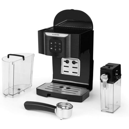  KLARSTEIN BellaVita Coffee Maker, Self-Cleaning System, 3-in-1 Function for Espresso, Cappuccino, Latte Macchiato, 20-Bar Pump, 1450 W, 1.4L (0.4 gallon) Water Tank, Removable Drip