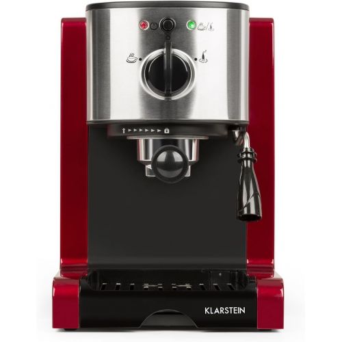  [아마존베스트]Klarstein Passionata Rossa 15 Espresso Machine  15 Bar  Capuccino  Milk Foam  1350W  Stylish Design for Modern Kitchens  Steam Nozzle for Frothing Milk and Preparing Hot Drin