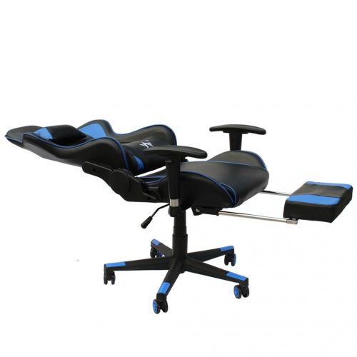  KLB Sport Ergonomic Gaming Chair Racing Style Adjustable Height High-Back PC Computer Chair with Headrest, Footrest and Lumbar Massage Support Executive Office Chair