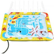 KLEEGER Baby Wading Kiddie Pool: Outdoor Squirt & Splash Water Fun For Toddlers, Simple Instant Set Up (Square Sea Theme)