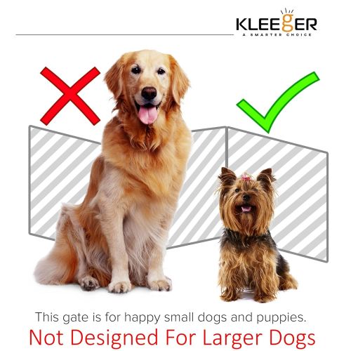  KLEEGER Kleeger KLG-195 Wooden Pet Gate, Foldable & Freestanding, For Indoor Home & Office Use. Keeps Pets Safe [ Zebra Pattern Decorative Design]. Easy Set Up, No Tools Required - Black