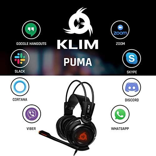  KLIM Puma - USB Gamer Headset with Mic - 7.1 Surround Sound Audio - Integrated Vibrations - Perfect for PC and PS4 Gaming - New 2021 Version - Black