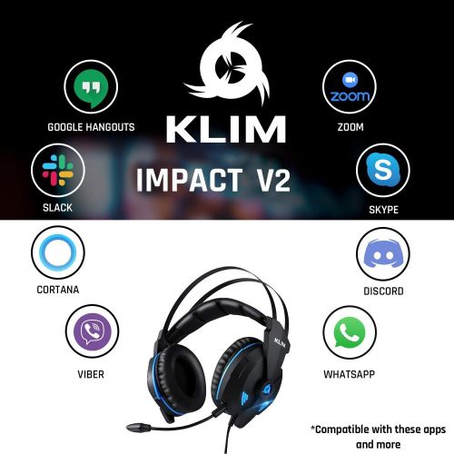  KLIM Impact - USB Gaming Headset - 7.1 Surround Sound + Noise Cancelling - High Definition Audio + Strong Bass - Video Games Headphones Audifonos with Microphone for PC Gamer PS4 -