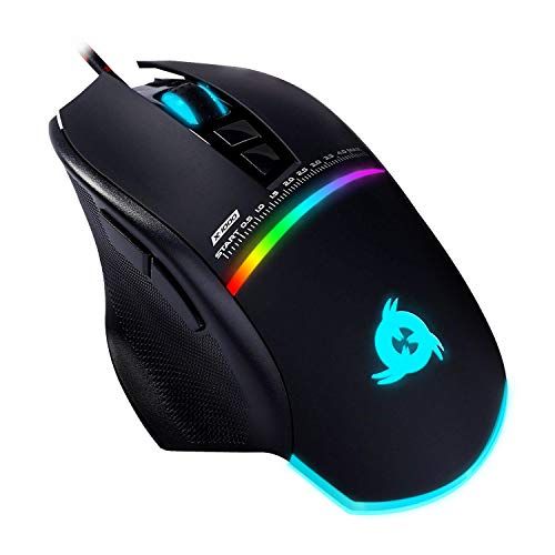  KLIM Skill High Precision Gaming Mouse USB - Adjustable DPI - Programmable Buttons - Comfortable Grip for All Hand Types - Excellent Grip - Black - PC, PS4, Laptop [ New 2022 Versi