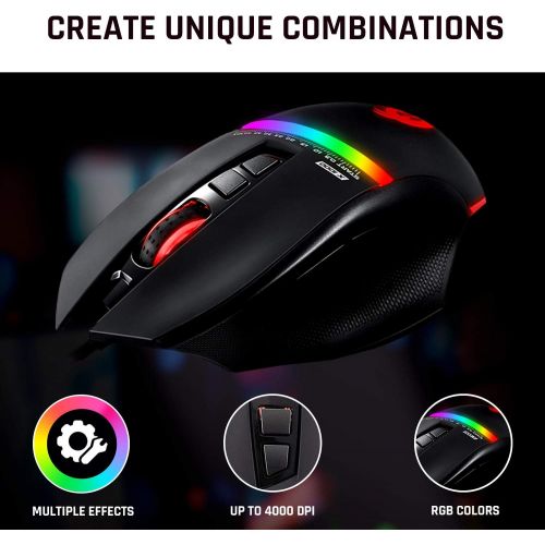  KLIM Skill High Precision Gaming Mouse USB - Adjustable DPI - Programmable Buttons - Comfortable Grip for All Hand Types - Excellent Grip - Black - PC, PS4, Laptop [ New 2022 Versi