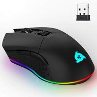KLIM Blaze Rechargeable Wireless Gaming Mouse RGB + High-Precision Sensor and Long-Lasting Battery + 7 Customizable Buttons + Up to 6000 DPI + Wired and Wireless Mouse for PC Mac a