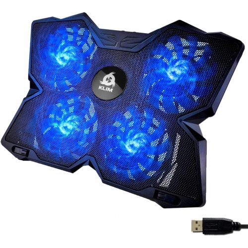  [아마존베스트]KLIM Wind Laptop Cooling Pad - Support 11 to 19 Inches Laptops, PS4 - [ 4 Fans ] - Light, Quiet Rapid Cooling Action - Ergonomic Ventilated Support - Gamer USB Slim Portable Gaming