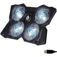 [아마존베스트]KLIM Wind Laptop Cooling Pad - Support 11 to 19 Inches Laptops, PS4 - [ 4 Fans ] - Light, Quiet Rapid Cooling Action - Ergonomic Ventilated Support - Gamer USB Slim Portable Gaming
