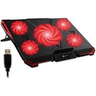 [아마존베스트]KLIM Cyclone Laptop Cooling Pad - 5 Fans Cooler - No More Overheating - Increase Your PC Performance and Life Expectancy - Ventilated Support for Laptop - Gaming Stand to Reduce He