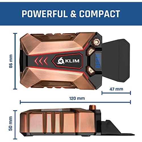  [아마존베스트]KLIM Cool + Metal Laptop Cooler Fan - The Most Powerful Gaming External Air Vacuum - Computer USB for Immediate Cooling - Slim - Portable - Quiet - Cooling Pad to Solve Internal