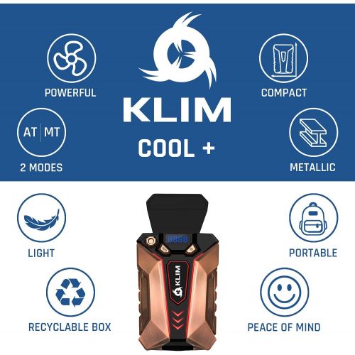  [아마존베스트]KLIM Cool + Metal Laptop Cooler Fan - The Most Powerful Gaming External Air Vacuum - Computer USB for Immediate Cooling - Slim - Portable - Quiet - Cooling Pad to Solve Internal