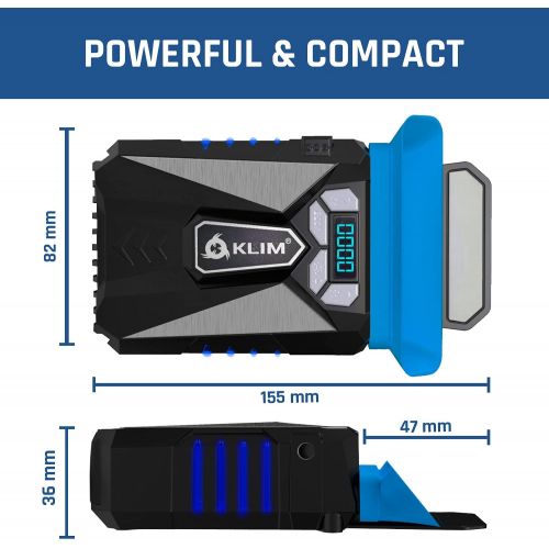  [아마존베스트]KLIM Cool Laptop Cooler Fan - Innovative Portable Cooling Design with Display - External Gaming Cooler - High Performance Ventilation - USB Cooling Pad - Quiet Air Vacuum - Redu