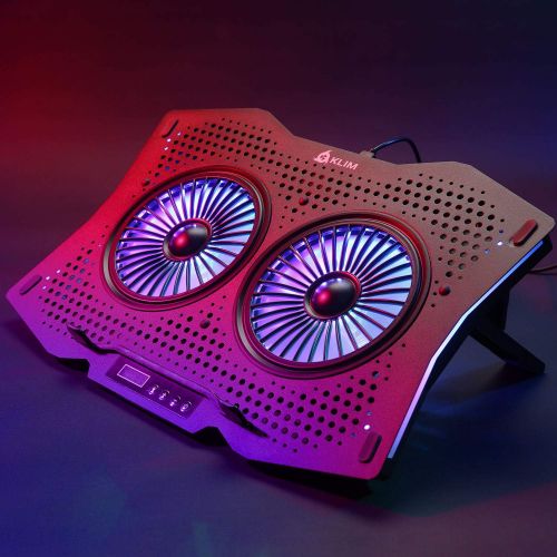  [아마존베스트]KLIM Halo + Laptop Cooling Stand with RGB backlighting + 11 - 17 + Gaming Laptop Cooling Pad for Desk + USB Powered Fan + Very Stable and Silent + Compatible Mac and PS4 - New 2020