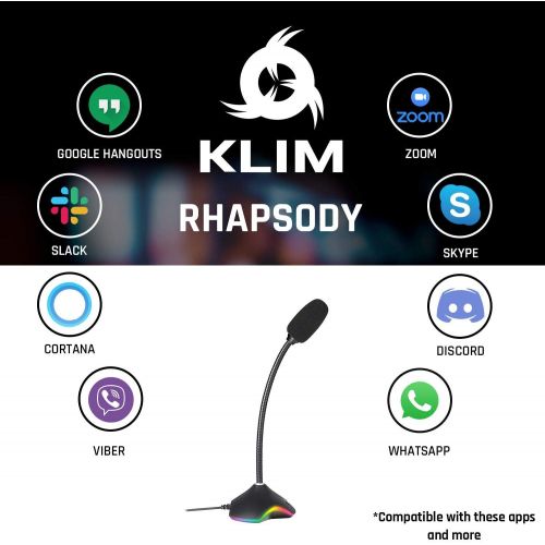  [아마존베스트]KLIM Rhapsody + Gaming RGB Desktop USB Microphone + Best Sound Quality + Voice Recording, Speech Recognition, Streaming + YouTube Podcast Microphone + Compatible Windows Mac PS4 Mi
