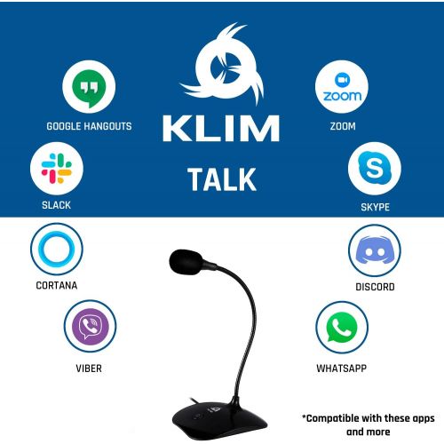  [아마존베스트]KLIM Talk - USB Desk Microphone for Computer - Compatible with Any PC, Laptop, Mac, PS4 - Professional Desktop Mic with Stand - Recording, Gaming, Streaming, YouTube, Podcast Mics,